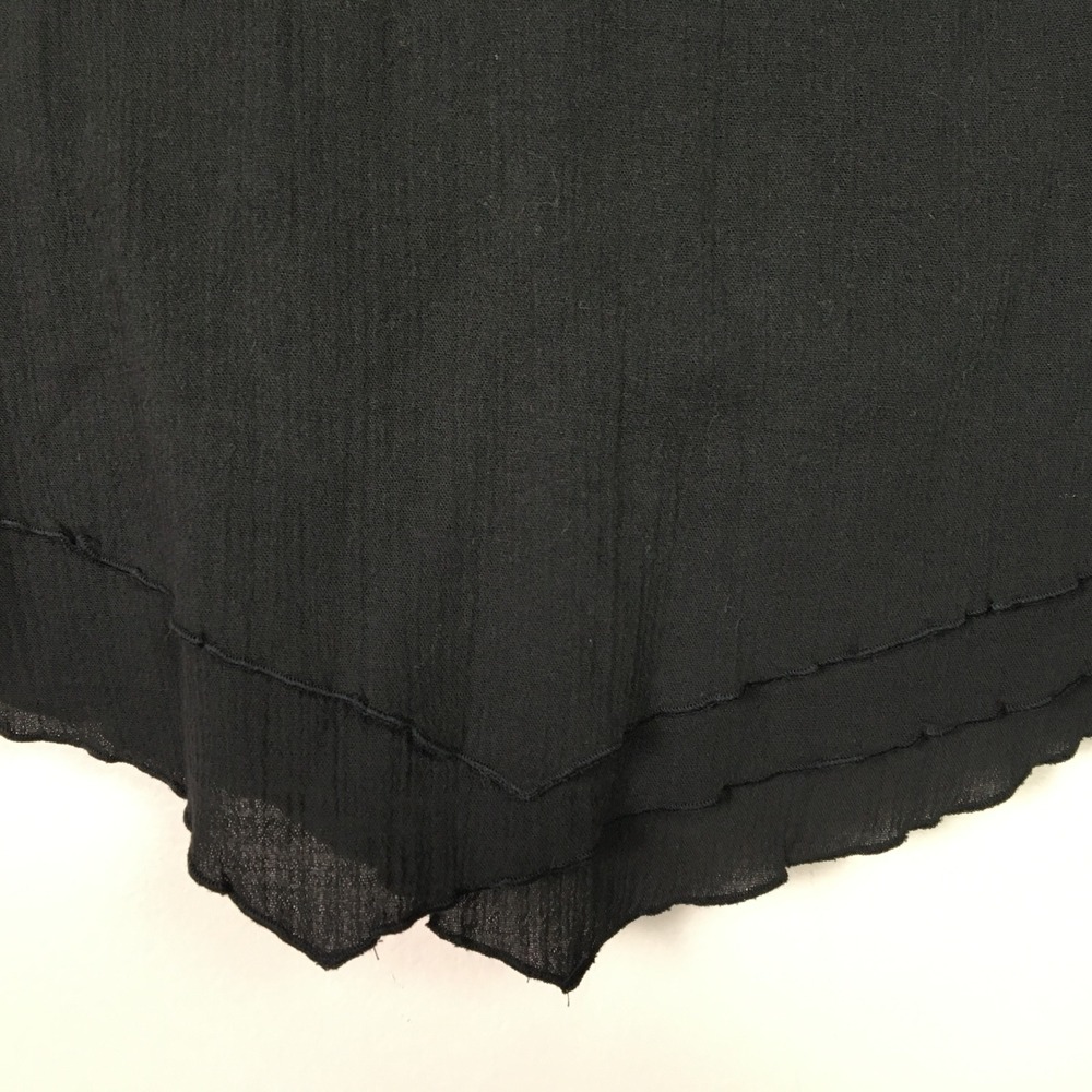 Soft Surroundings Layered Gauze Sharkbite Hem Sleeveless Tank Top M Black - Picture 3 of 7